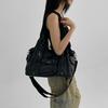 Ladies Washed Spice Girl Locomotive Bag Large Capacity Trend Multi-Pocket Shoulder Bag