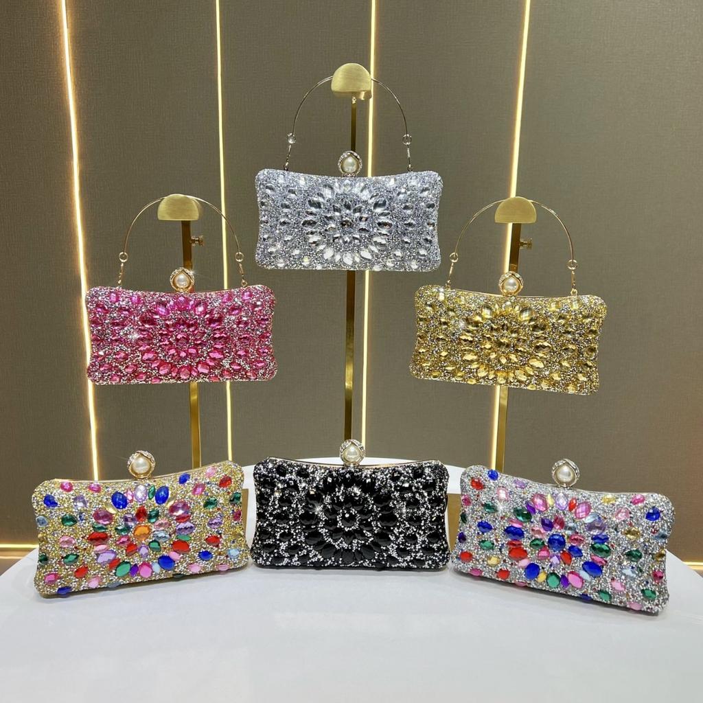 Diamond-studded Evening Bag for Ladies, Fashionable Handbag, Light Luxury Crossbody Bag, Glittering Diamond Clutch Bag
