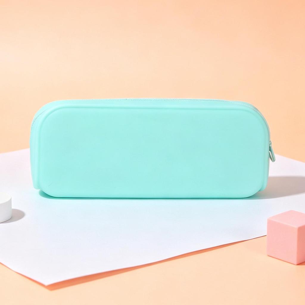 Multi-function Large Capacity Silicone Zipper Pencil Case, Student Stationery Bag