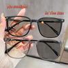 Photochromic Myopia Glasses for Women Men Computer Use Oversized Clear Nearsighted Eyewear with Minus Diopters Plastic Metal Frame