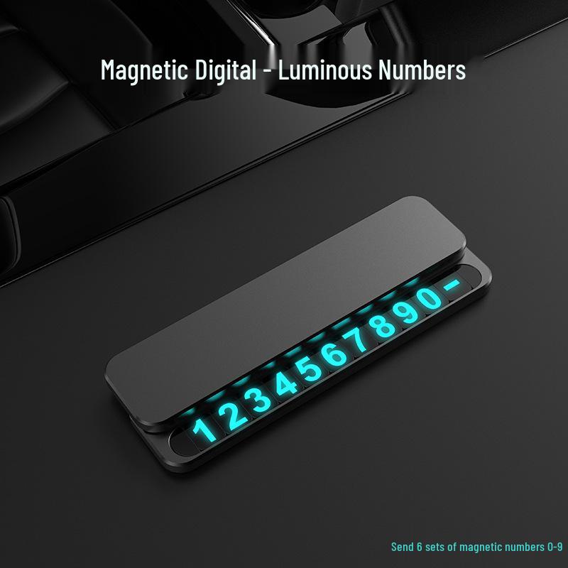 Luxury Temporary Parking Sign with Alloy Phone Number Plate for Car Interiors