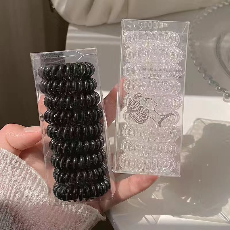 

9 карманных телефонных линий, градиентная петля для волос, девичья прическа в виде сердечка, свежая веревка и аксессуары для волос из кожаной ленты. Naked white