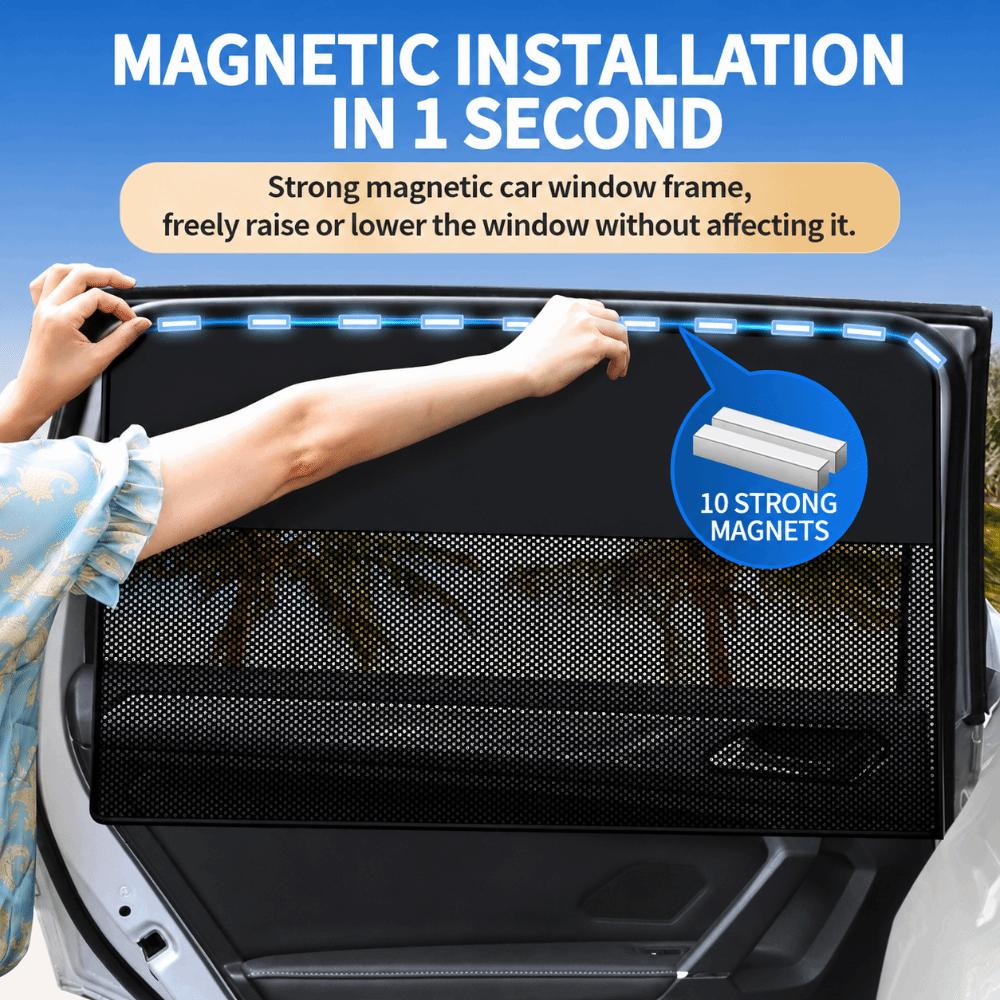 One Way See Through Car Window Curtain Magnetic Sunshade Curtain  Back Seat Privacy