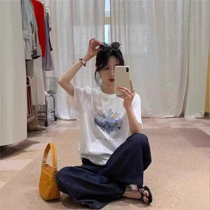 

X303 Floral Print T-shirt - Korea EG One Size серый