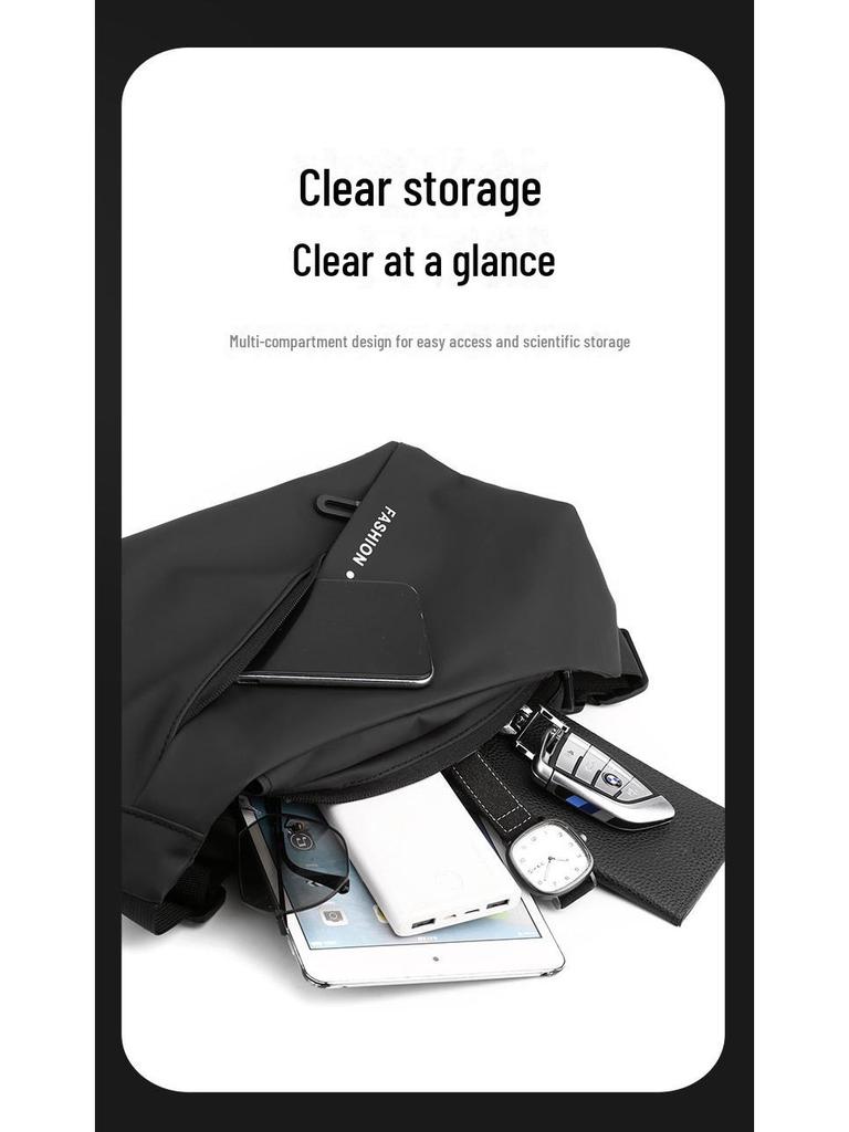 Leder Herren Crossbody Brusttasche im Hongkong-Stil