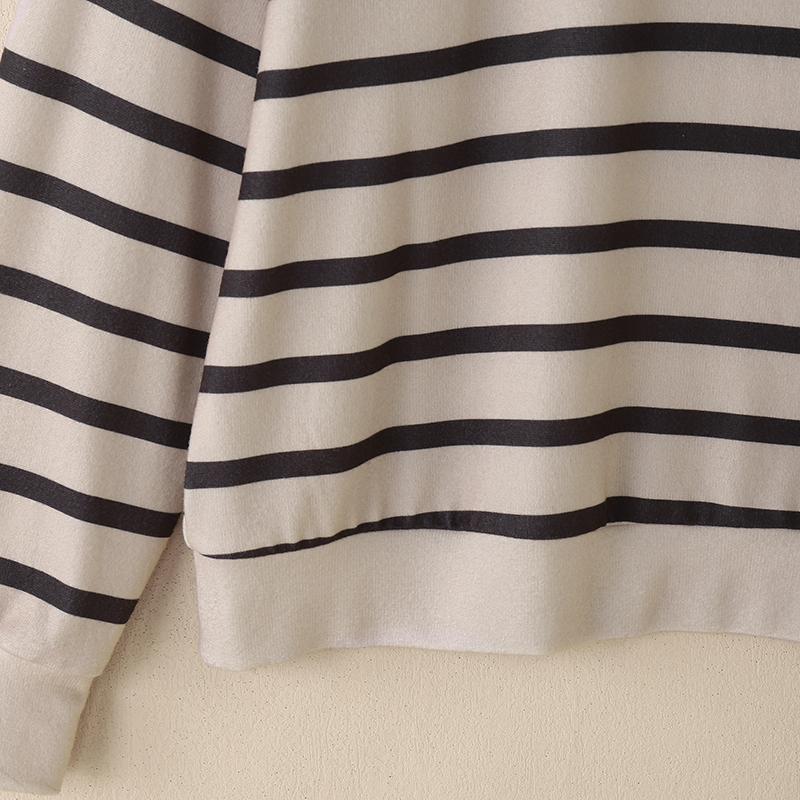 ZANZEA Women Casual Round Neck Loose Long Sleeve Stripe Print Autumn Blouse