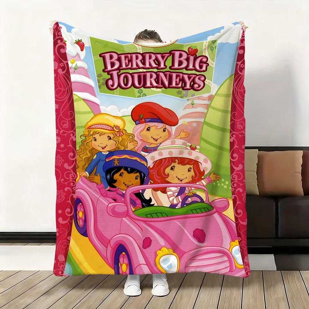 Süßer Cartoon s-Erdbeer S-Sahnetorte Überwurf Flanell Flauschig Weich Decke Warm Hautfreundlich Überwurf für Sofa Bett Büro Nickerchen Winter