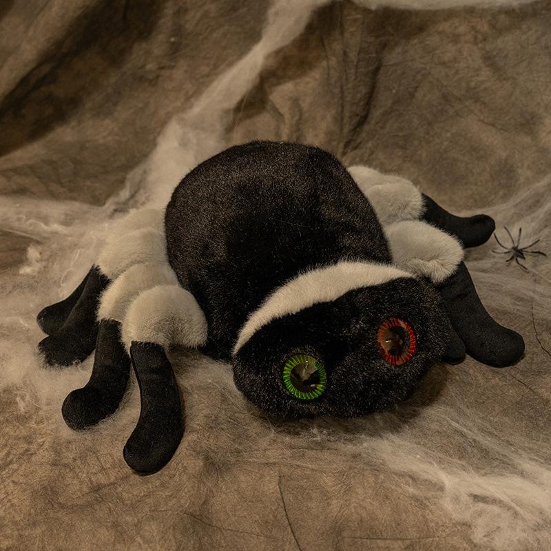 

Мягкая плюшевая игрушка-паук, имитирующая настоящего, с мягким пушистым мехом, насекомое для обнимания, милый черный паук, реквизит для розыгрышей, забавная кукла, отличный праздничный подарок 20cm