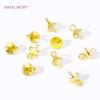 18K Gold Plated Brass Eye Pins Bail Top Drilled,Pearl Pendant Mounting Bails Connectors For DIY Jewelry Making Accessories