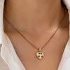 1 Edelstahl-Anhänger-Halskette, besetzt mit Zirkon-Erdbeer-Schleife Kirsch-Schmuck