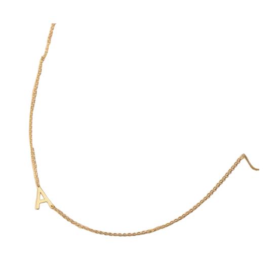 

Золотое ожерелье с инициалами для женщин, крошечная боковая буква, цепочка, ожерелье, позолоченные украшения для девочек-подростков, подарки A