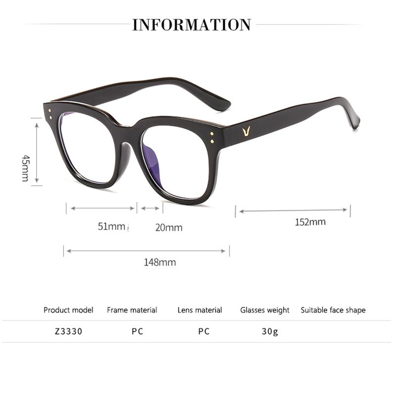 Hot Selling Glasses Classic Square Male And Female Student Retro Square Frame Glasses Flat Glasses Frame Z3330