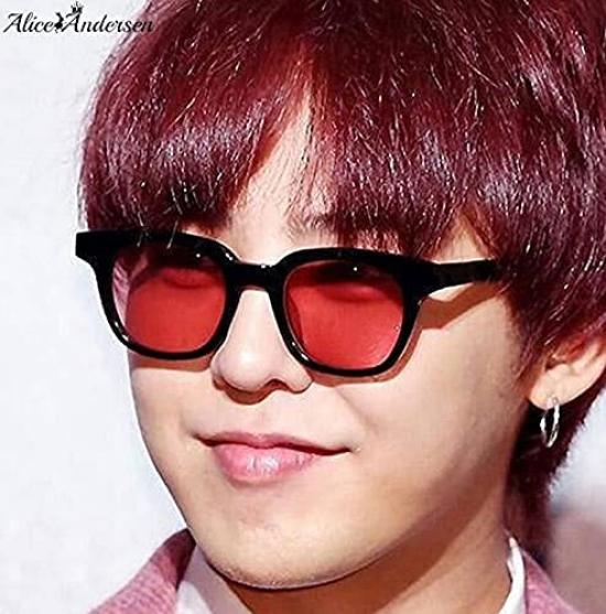 [ALICE ANDERSEN] Frame Color Lens Johnny Depp Sunglasses Clear Lens Eyeglasses Trend Fashion Glasses Men's Women's (Light BlueBlack)
