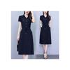Elegant Plus-Size Short Sleeve Red Dress for Women - Waist-Slimming and Tummy-Covering Design for Middle-Aged and Elderly Ladies