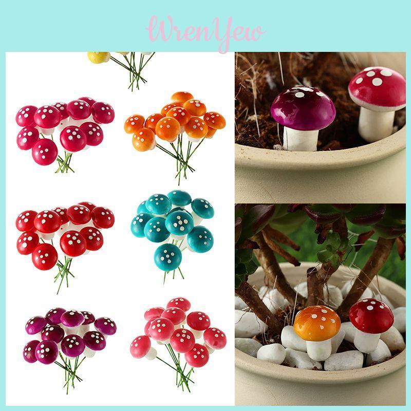 Exquisite Handicraft Miniature Colorful Mushroom Ornaments For Fairy Gardens