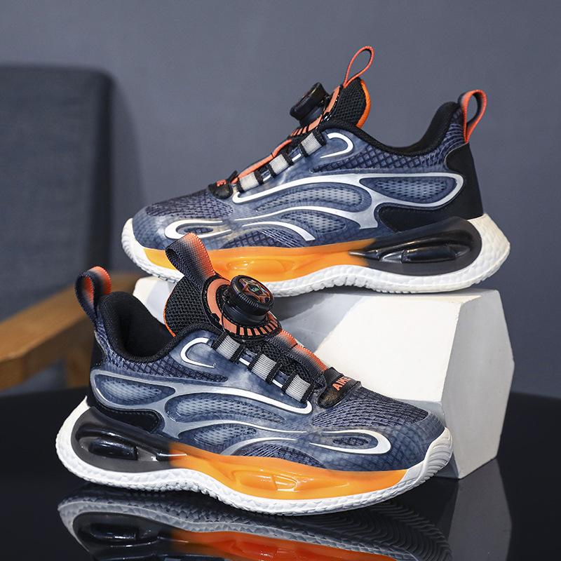 Youth Basketball Shoes: 2026 Rotating Buckle, Lightweight, Non-slip Running Sneakers for Boys