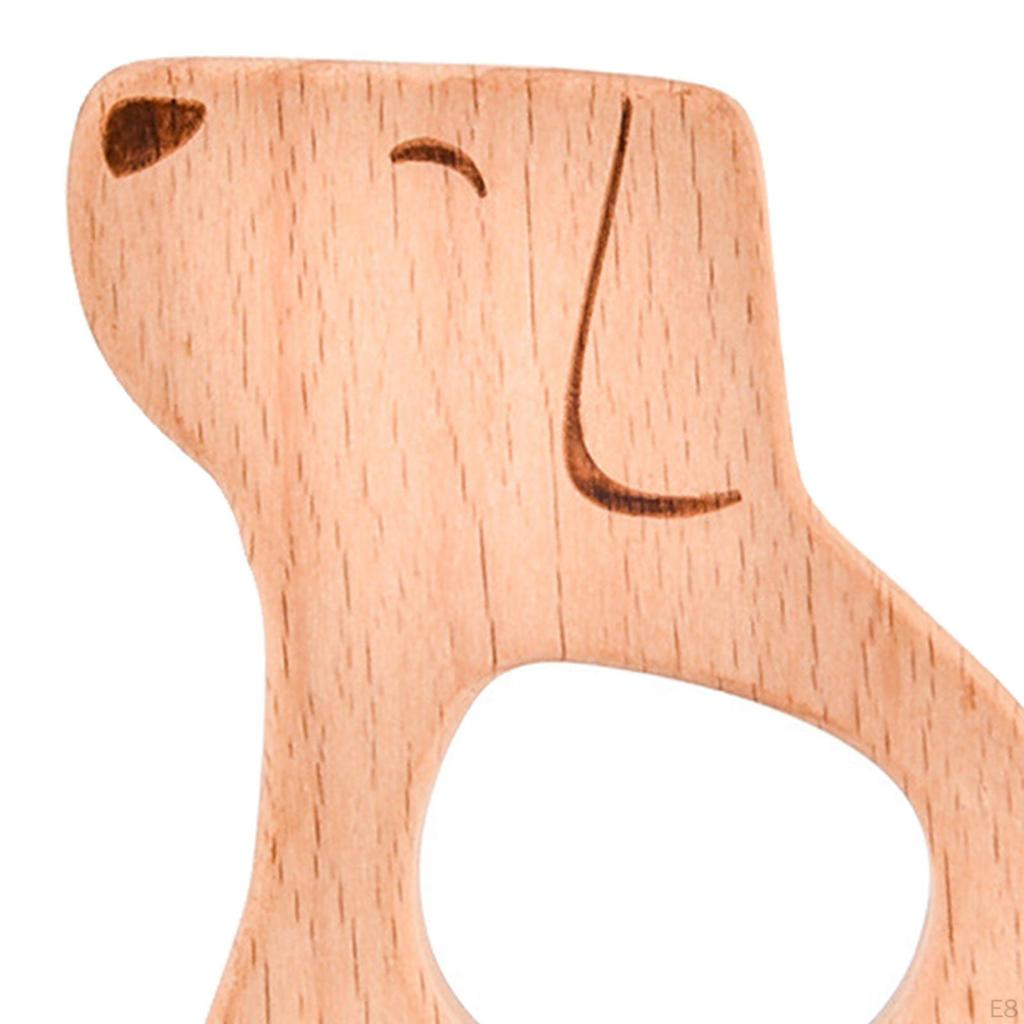 Baby Beech Teething Toys Rings Cute Whale Elephant Animal Puzzle Chew Toy