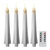 Child Friendly Ghostly LED Taper Halloween Decoration Flameless Flickering Battery Operated Candlestick Set P9YB