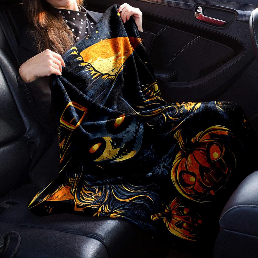 1pc Halloween, witch Throw Blanket Soft Flannel, Cozy All Season Polyester Perfect for Home, Office