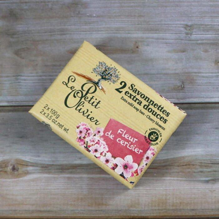 LE PETIT OLIVIER Cherry Blossom Extra Mild Soap Bars - 2 x 100g