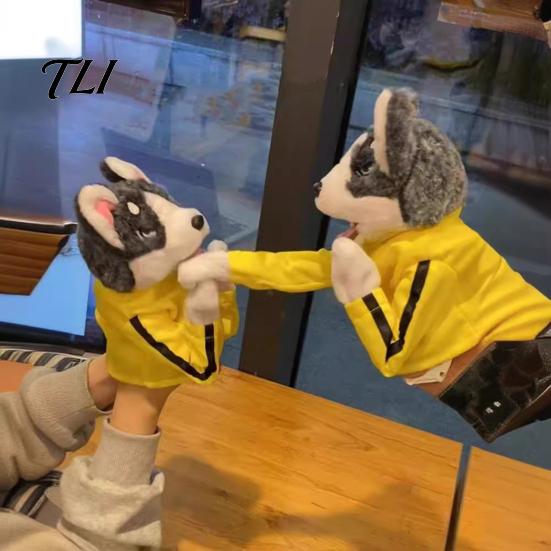 Toys for Daily Pet Interaction Boxing Husky Hand Puppet, Animal Fighting Glove Toy with Sound Safe Chewing Puppies Effects, Puppets Kung Fu Dog