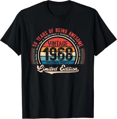 Vintage 56th Birthday 56 Years of Being Awesome Born In 1968 Gift Unisex T-Shirt