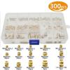 300pcs Female Thread Brass Knurled Embedment Nuts Assortment Nuts Accessories