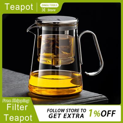 Thermally Insulated Magnetic Lift Tea Cup 700ml Water Separation Inner Glass Tea Maker Pot With Tea Strainer Customized Teapots