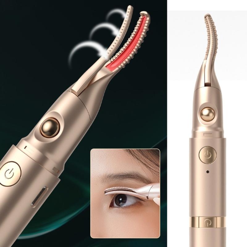 2 in 1 Beauty Tool Convenient Ladies' Electric Eyebrow Shaping Tool Heating Eyelash Curler Delicate Face Hair Trimmer