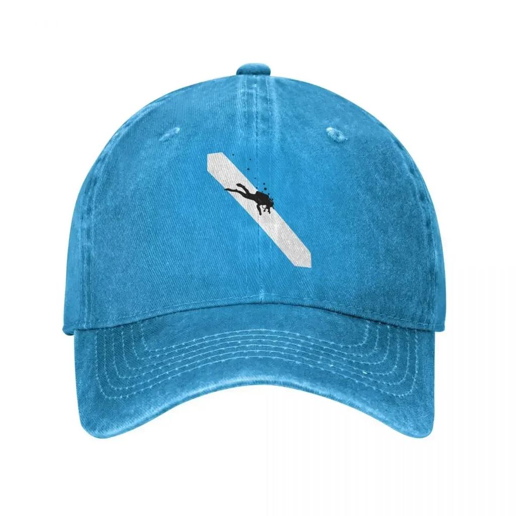 Vintage Dive Flag Bubble Red White Baseball Caps Unisex Style Distressed Snapback Cap Outdoor Summer Gift Hats Cap