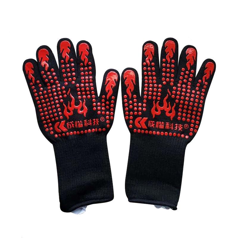 High Temperature Silicone Gloves Heat Resistant Up To 500℃ Non Slip Fireproof Insulated Oven Cooking BBQ Gloves