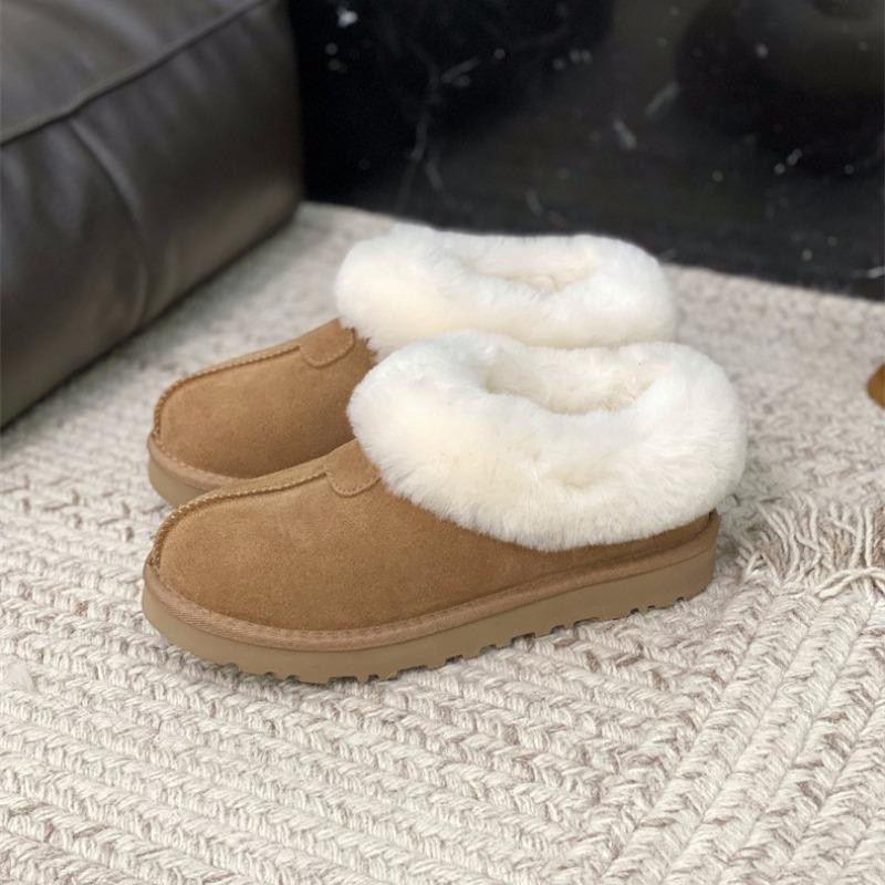 Snow boots fur integrated winter new flip mouth Tazt thermal cotton shoes women's fur boots