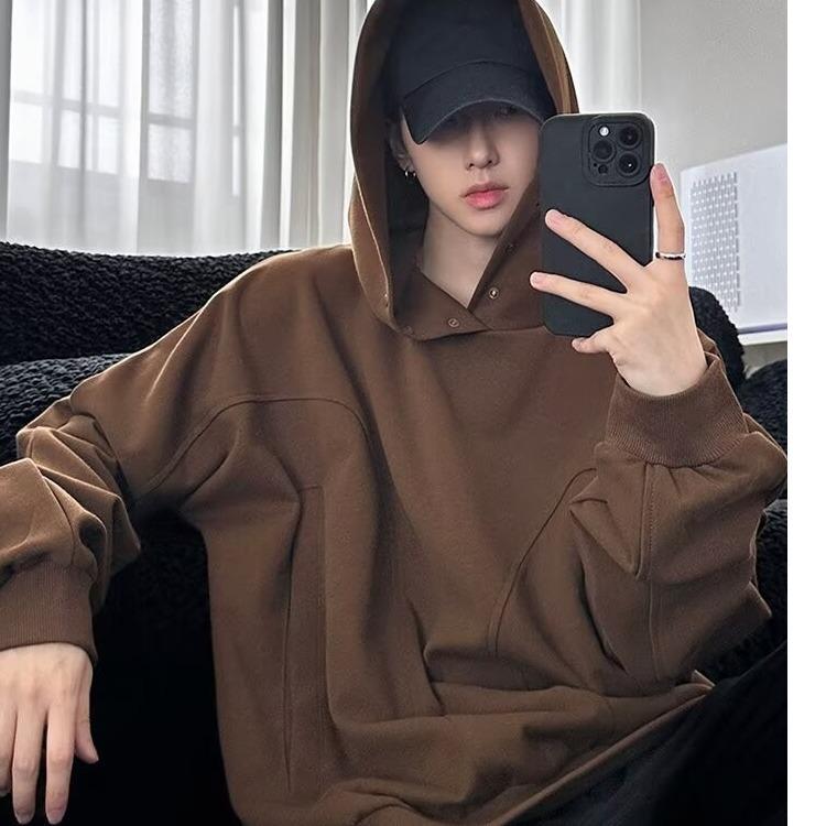 American Retro Heavy Stiff Hooded Sweater Men's and Women's Spring and Autumn High-end Niche High Street Vibe Hoodie Jacket