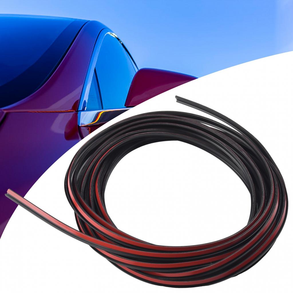 Bumper Sealing Strip Lip Side Skirt 5MM*7MM Vehicle 5 Meter Rubber Black