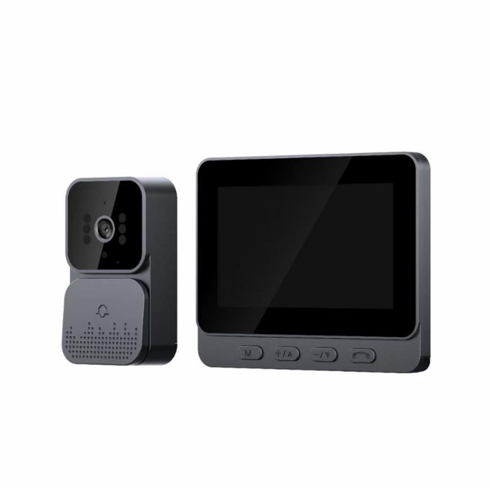 Wireless Smart Doorbell with Display, Voice Intercom, Home Alarm, and Electronic Peephole
