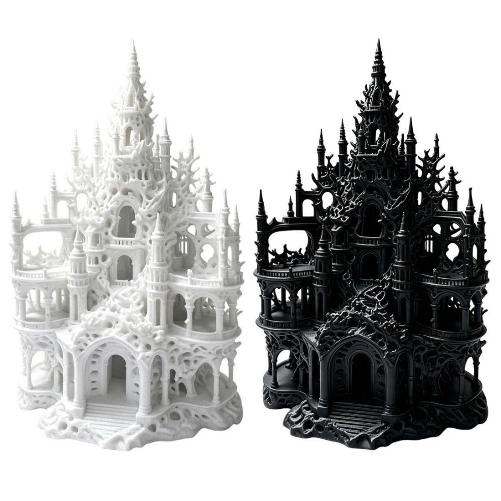 Hollowed-out Fish Tank Decoration 3D Printed Fake Castle Figurine Micro Landscape
