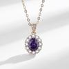 Super Flash Trend Purple Zircon Jewelry Set: Bracelet, Earrings, Necklace, Ring - Luxurious Light Style