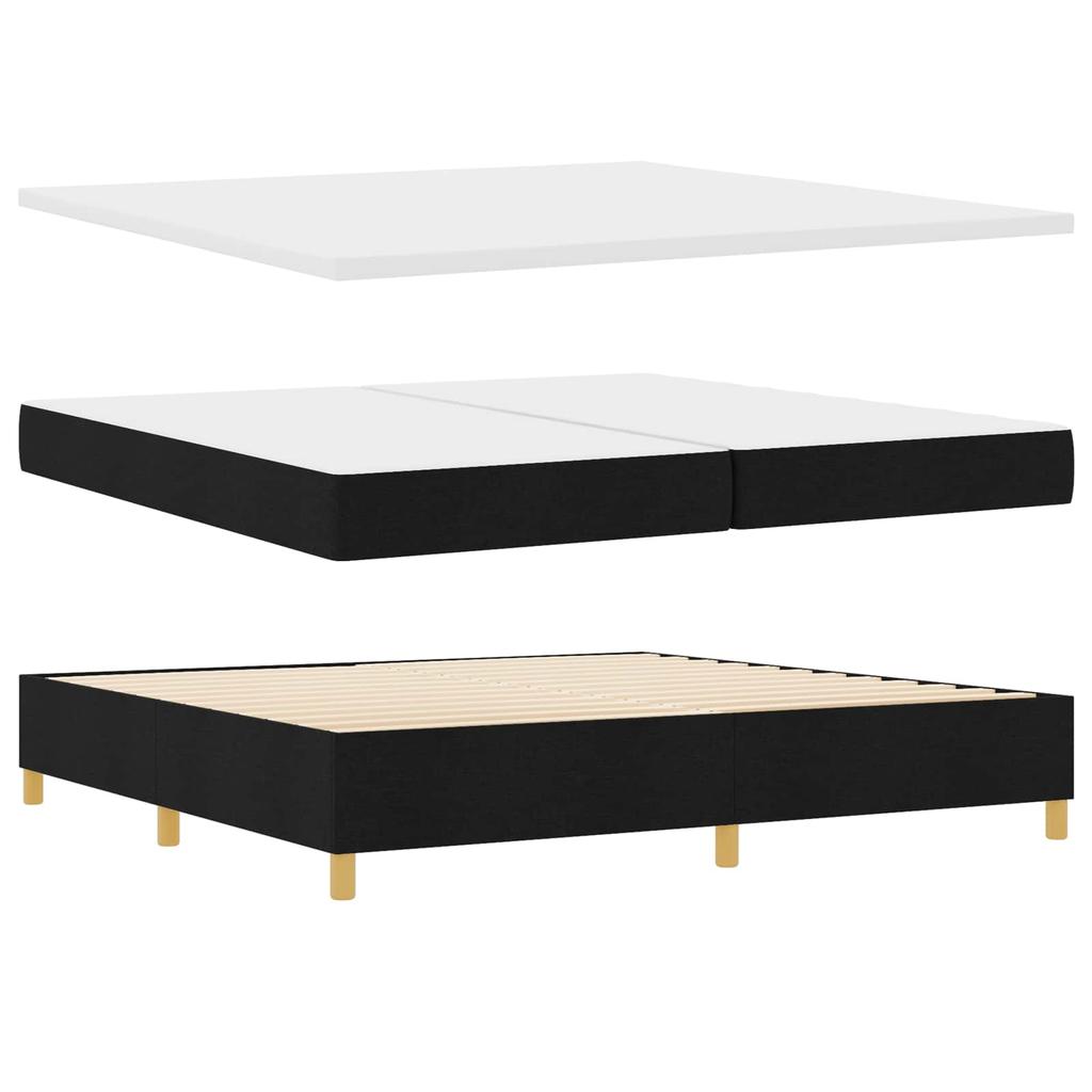 Box Spring Bed with Mattress Black 200 x 200 cm Fabric