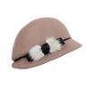 2024 Autumn And Winter New Woolen Basin Hat Versatile Dome Top Hat Women British Belt Felt Hat Bucket Hat