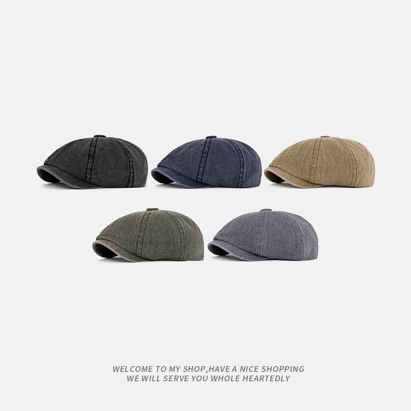 Cotton Octagonal Cap Men British Vintage Newsboy Cap Berets Paintsman Cap