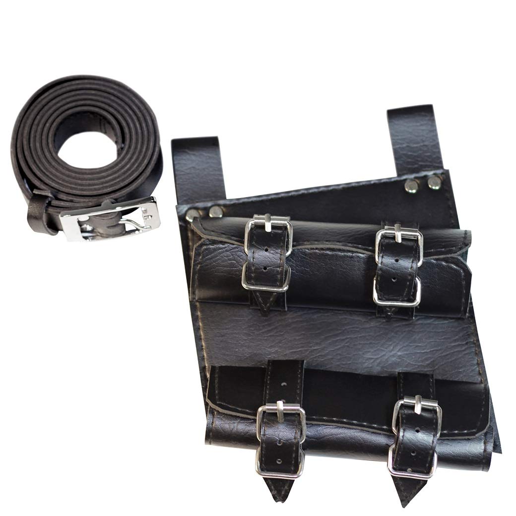 

Кожаный ремень для меча Kurop, поясной ремень для мечей, держатель для меча для косплея и театра (Вмещает 2 меча)