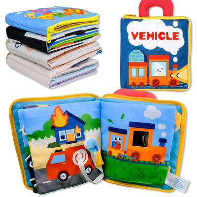 Richgv Baby Cloth Picture Baby Cloth Developing the Outing Cloth Picture Common Knowledge of Months and Book, Toy, Brain, Book, Transportation, Life,