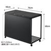 Yamazaki Jitsugyo 1823 Blindfold Separation Dust Wagon with Lid 45L 3 Separations Black W76 X D44 X H60cm Tower Trash Can with Handle and Casters