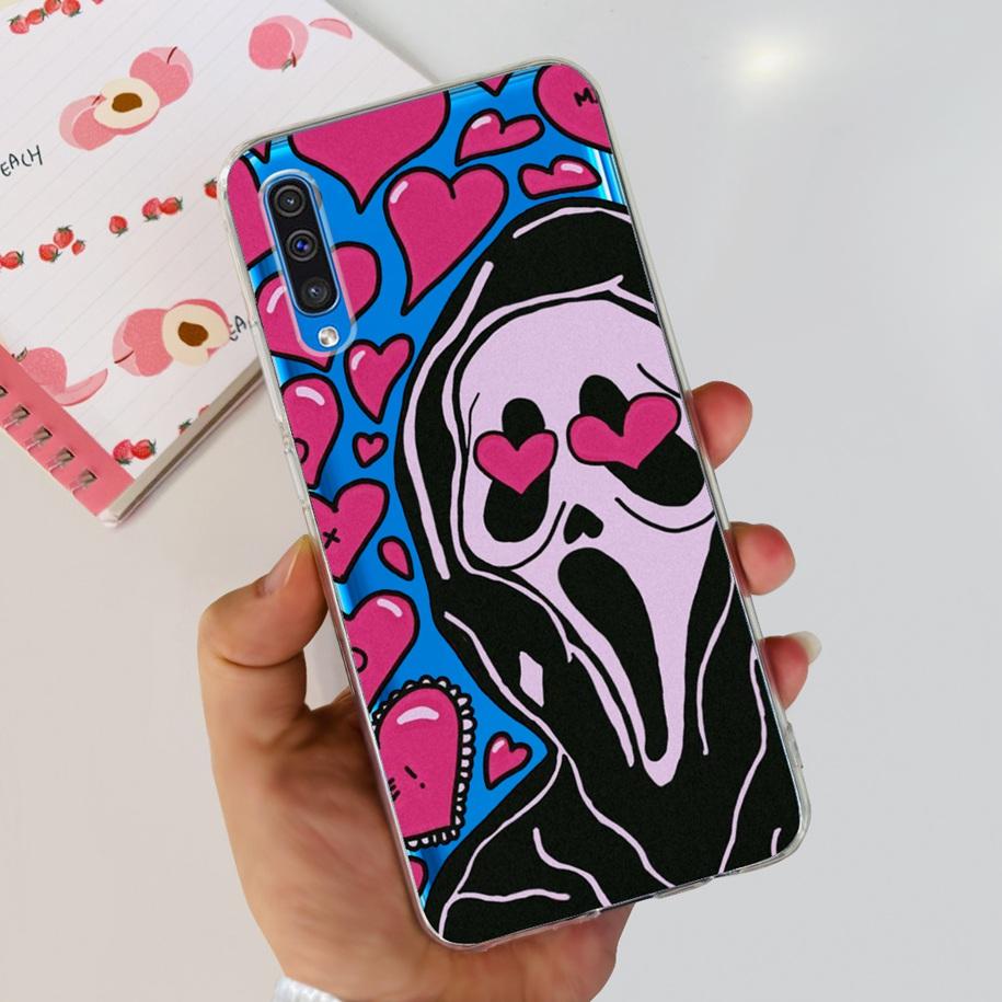 For Cover Samsung Galaxy A50 Phone Case Luxury Marble Flower Transparent Soft Bumper For Samsung A50S A30S A307F A507F A 50 Capa