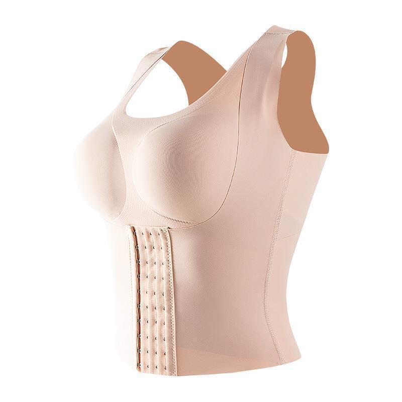 Women's Shockproof Sports Bra & Waist Cincher: Tummy Control, Padded, with Hooks for Slimming and Shaping