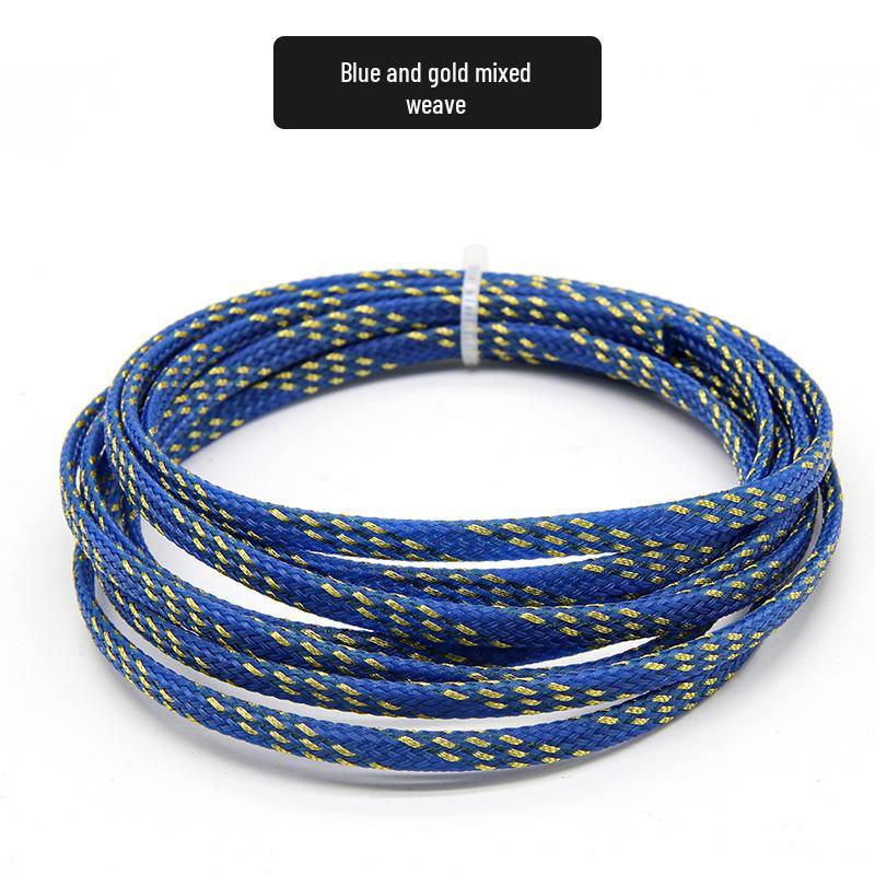 PET Braided Expandable 3mm Snakeskin Mesh Audio Cable Sleeve, Nylon Shockproof, 5 Meters