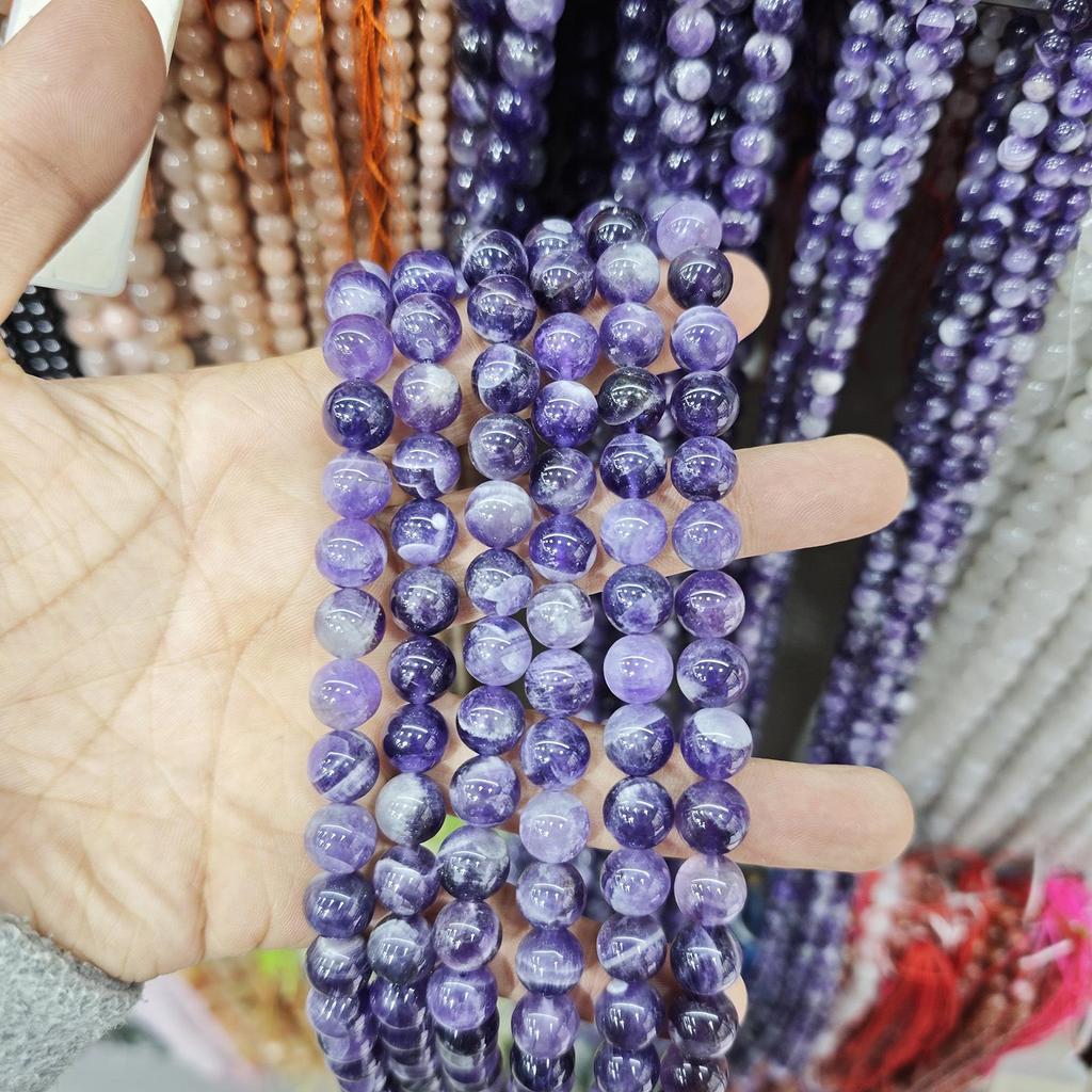 Purple Series Amethyst & Super Seven Crystal Beads: Round, Natural Stone, DIY Jewelry Accessories