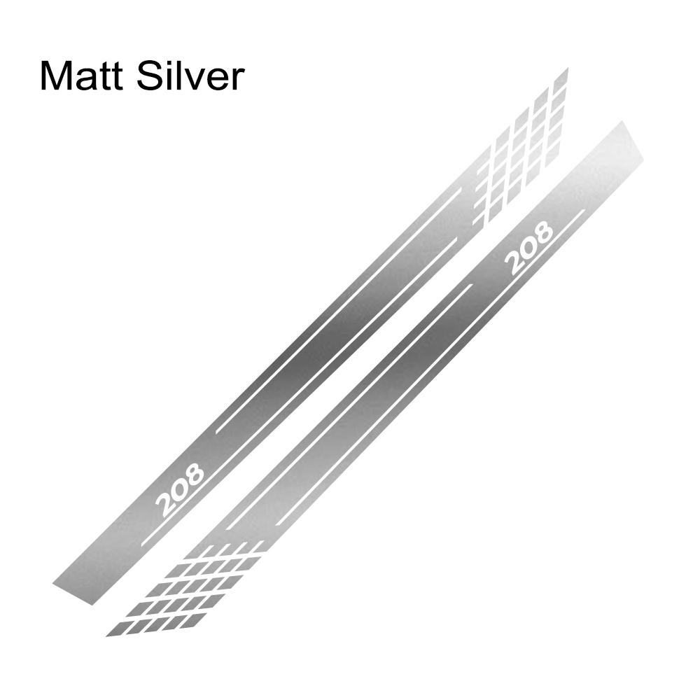 2PCS Car Door Side Skirt Stripes Stickers For Peugeot 208 Gt Tuning Auto Accessories Line Graphics Vinyl PVC Decals
