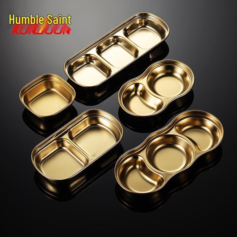 Qianxing Stainless Steel 3-Compartment Dipping Sauce Dishes