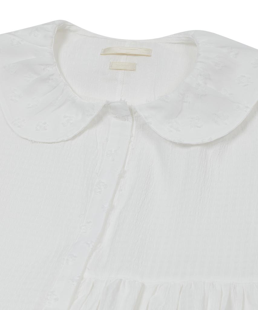 Taibseobiseu Textured Collar Top [White]